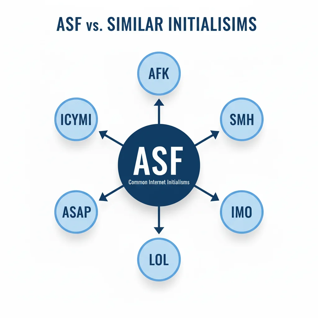 Infographic showing differences between ASF and other slang terms.