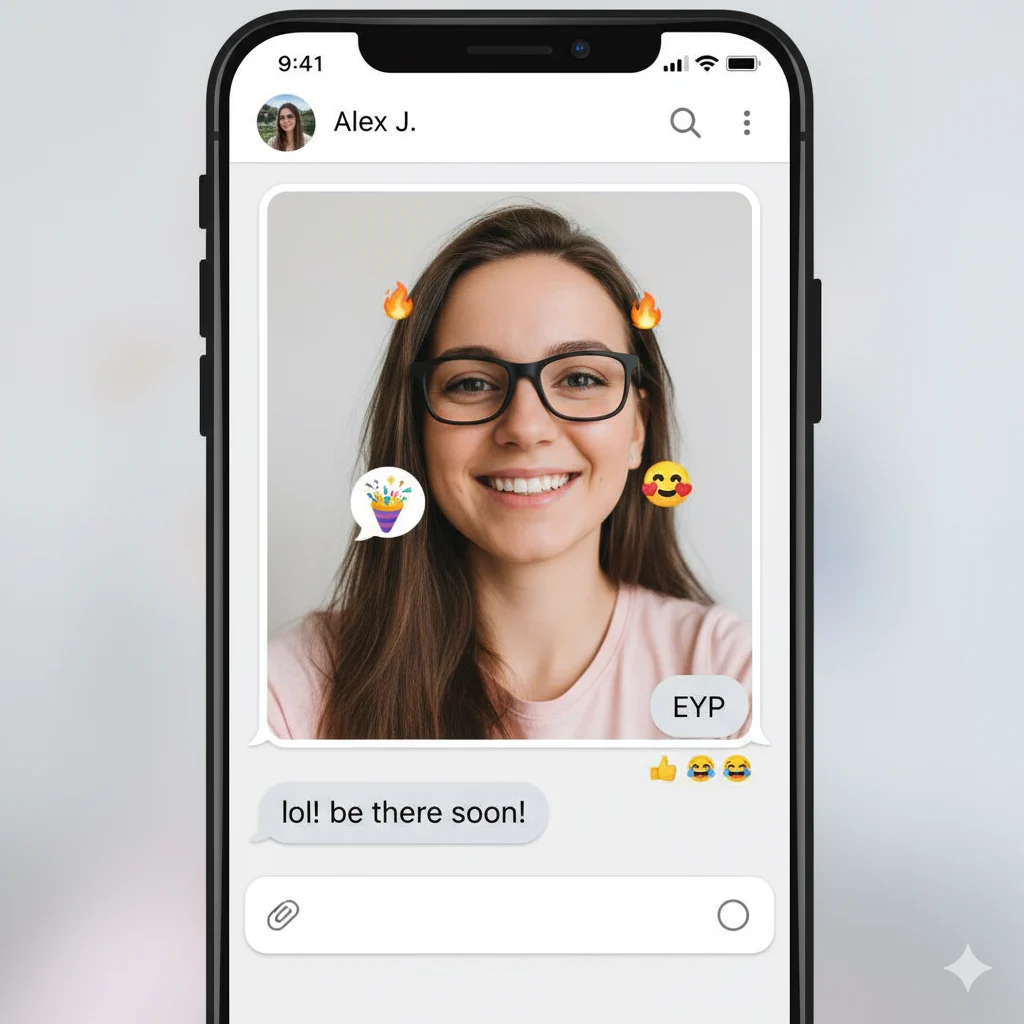 Example chat where EYP is used after sending a photo