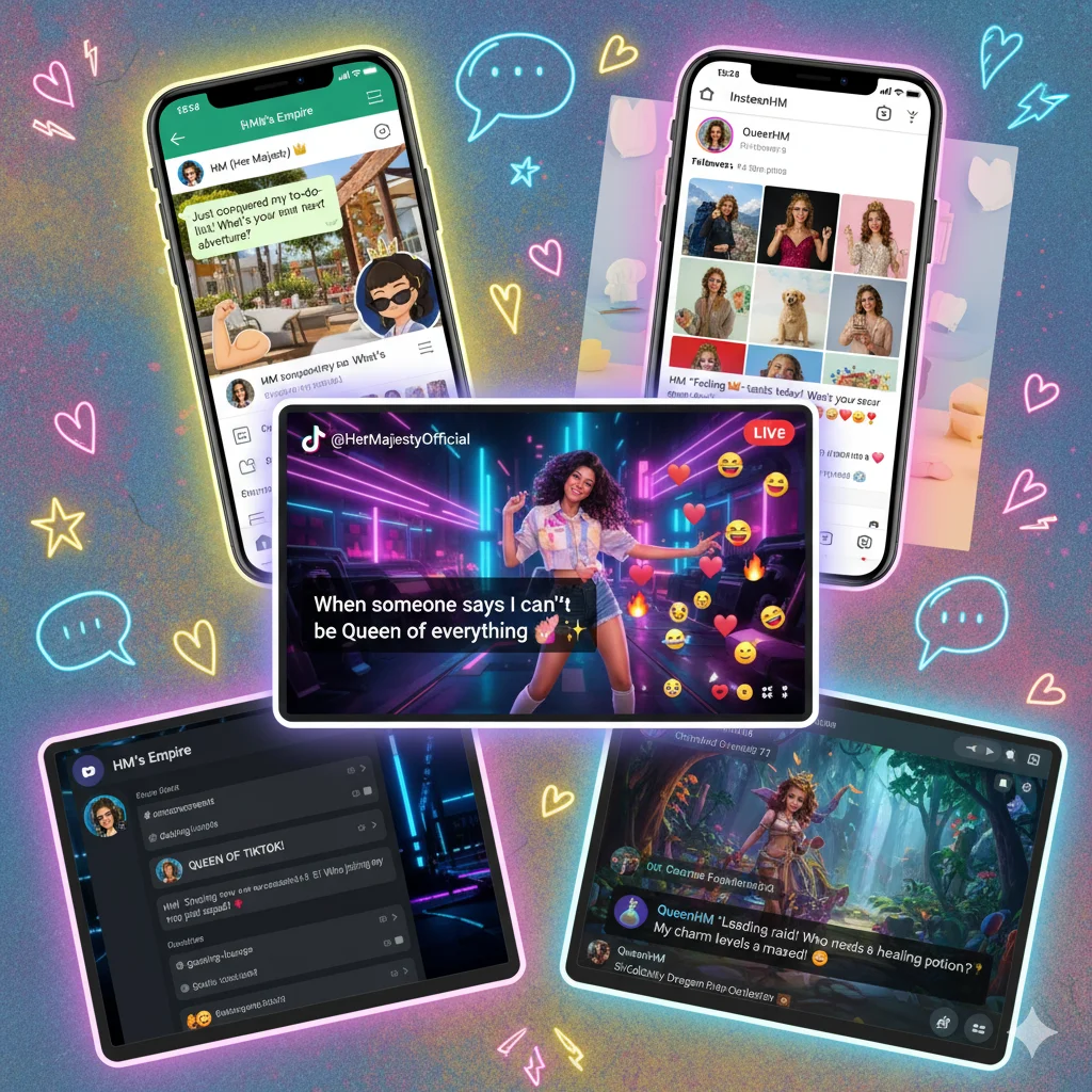 Various chat platforms displaying HM in messages.