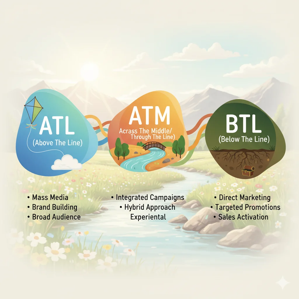 Comparison infographic showing ATL differences with ATM and BTL.
