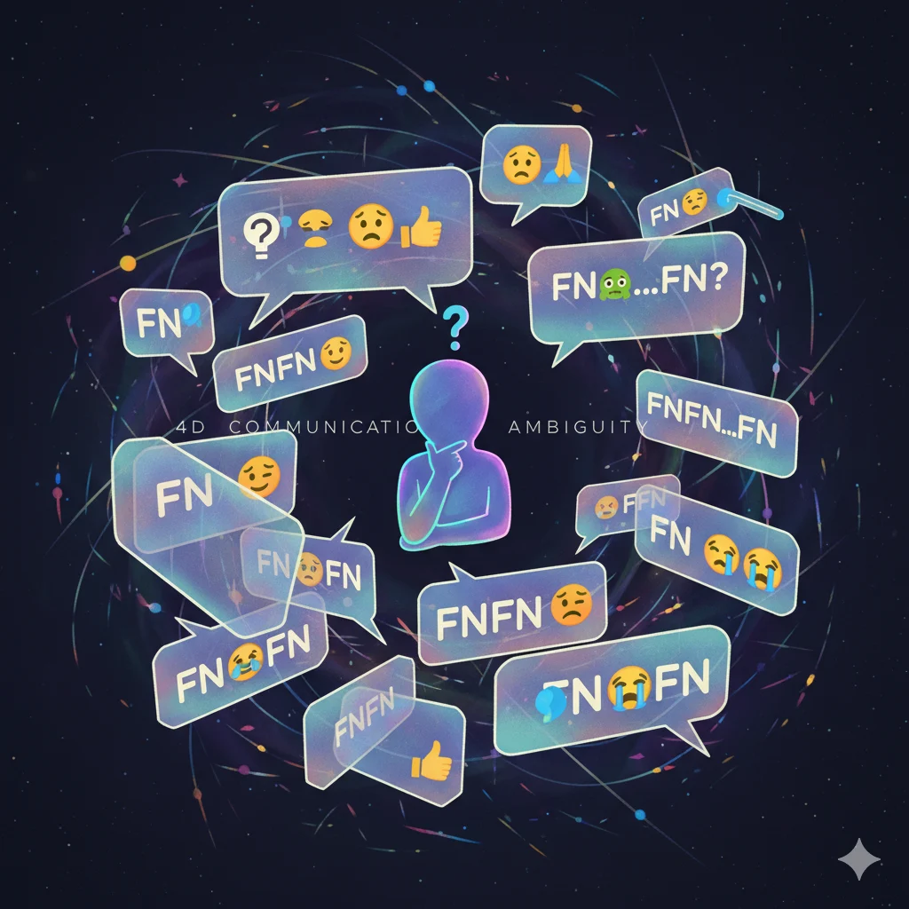 Illustration explaining context importance for FN meaning For Now and Fortnite.