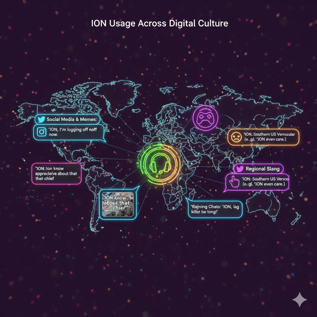 Illustration showing ION meaning in multiple contexts and regions.