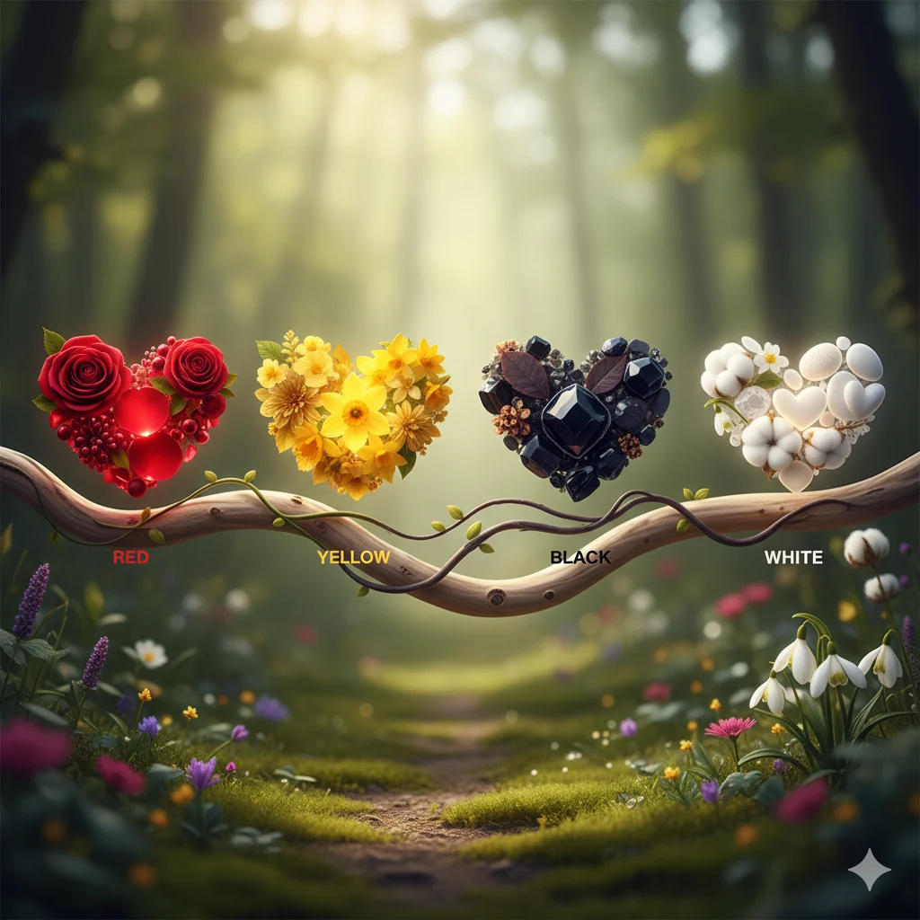 Timeline showing evolution of heart emojis ending with white heart symbol.