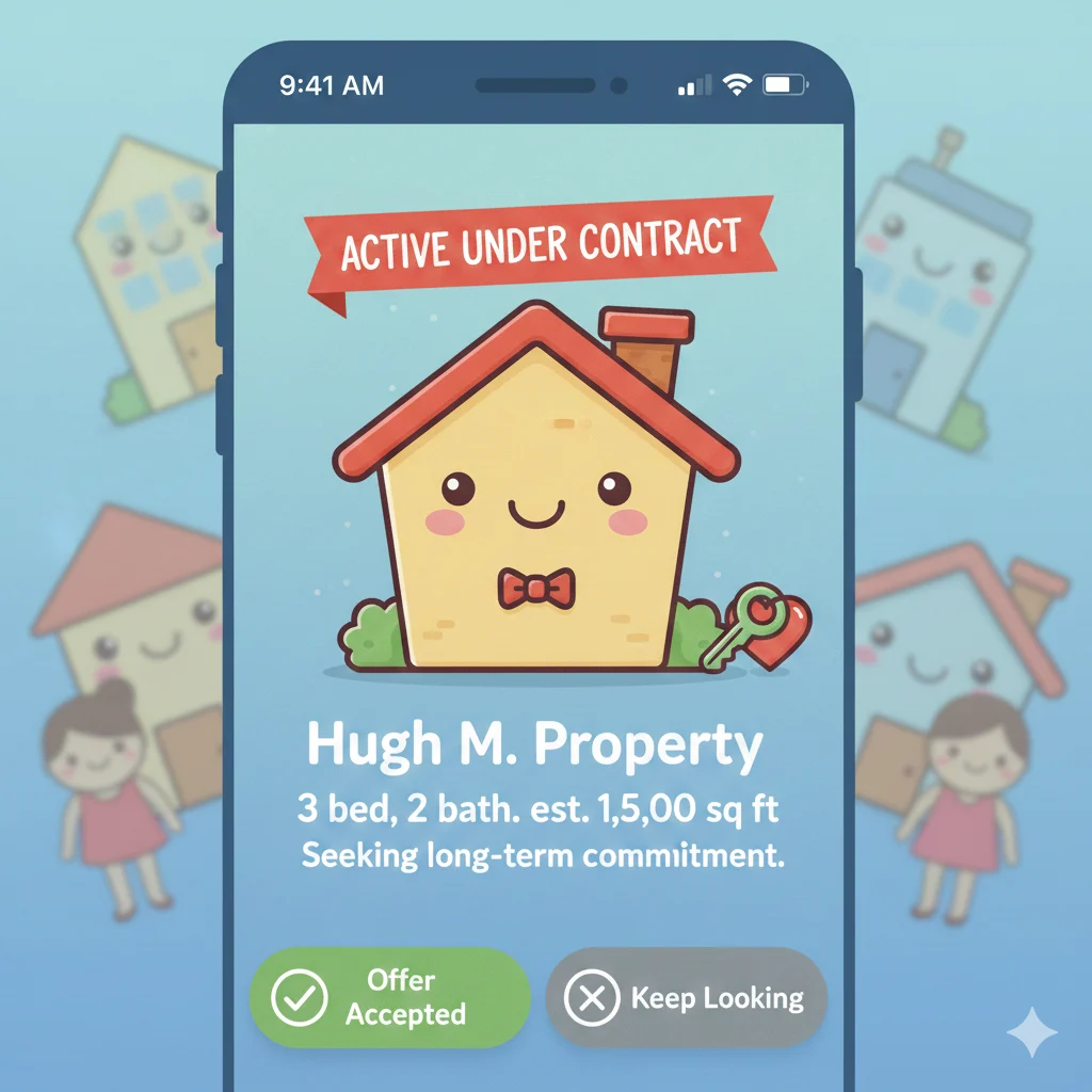 Dating app interface showing Active Under Contract status in online conversations.