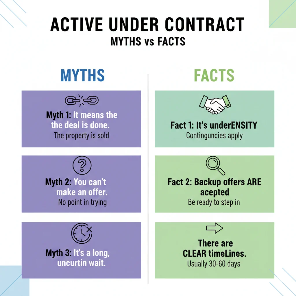 Infographic showing common misconceptions about Active Under Contract.