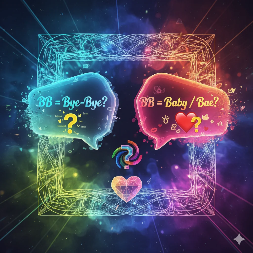 Common misconceptions about BB illustration showing confusion with bye-bye and romantic usage