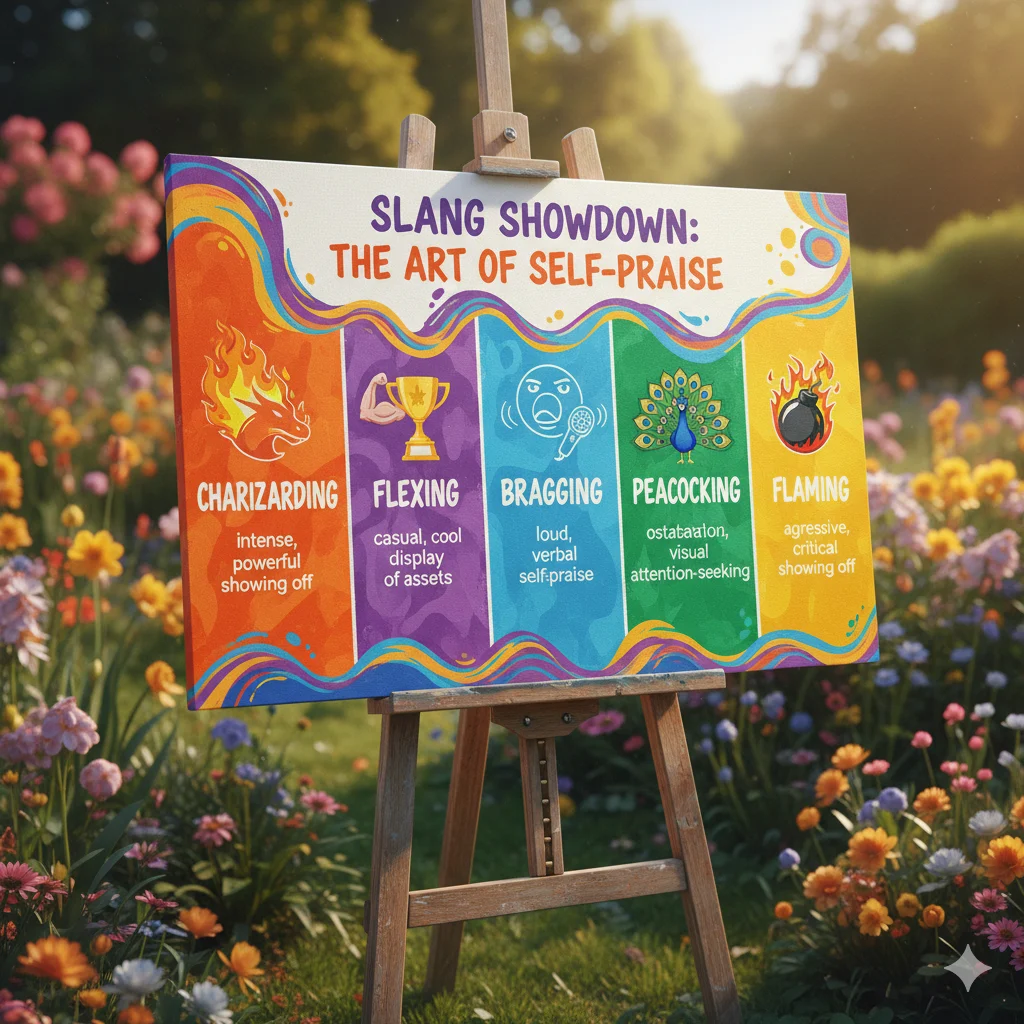 Comparison chart of slang terms similar to Charizarding.