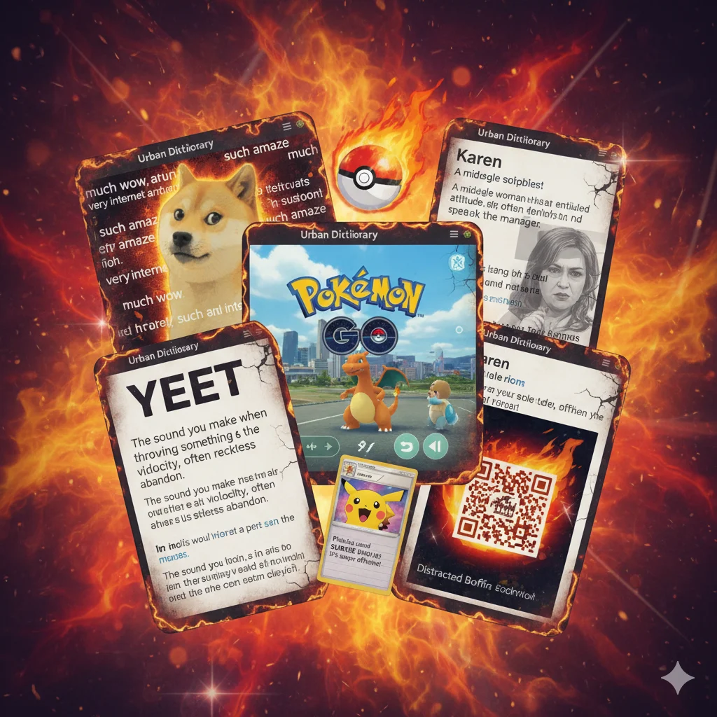 Collage showing the origin and history of the slang term ‘Charizarding’ from meme culture.