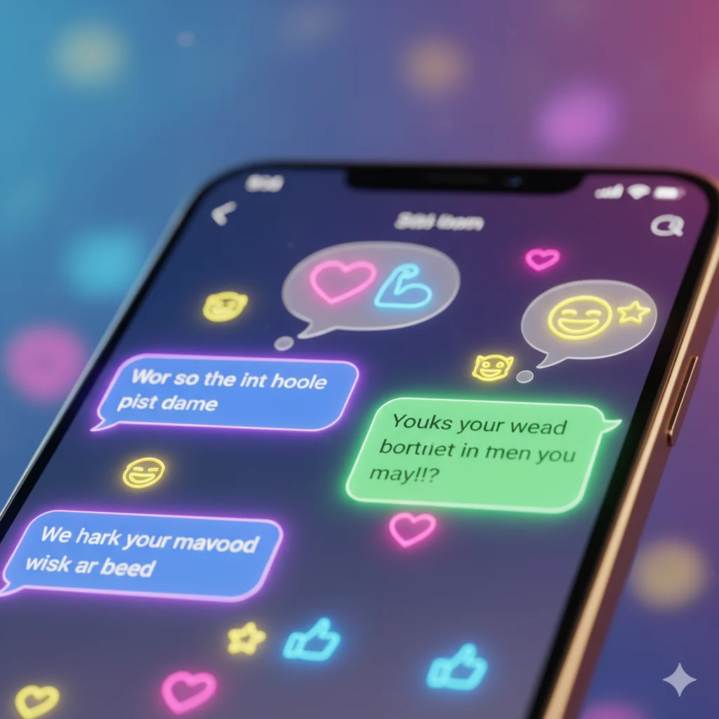 Chat screen showing HM abbreviation in a message.