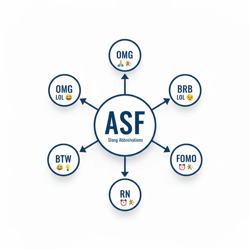 Table comparing ASF with other slang like AF, hella, and fr.