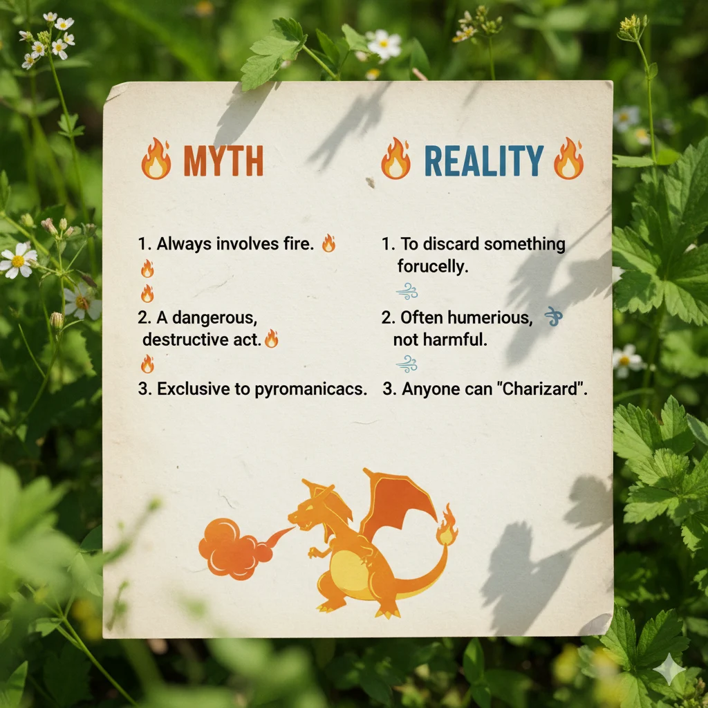 Infographic clarifying myths and facts about the slang Charizarding.