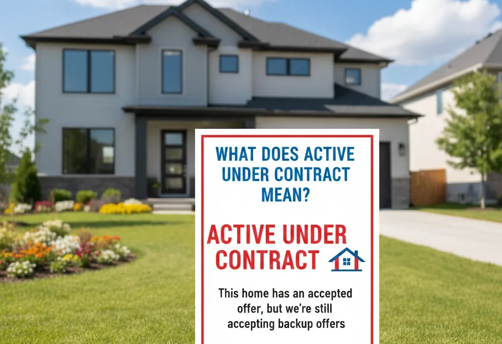 House with an Active Under Contract sign indicating pending sale.